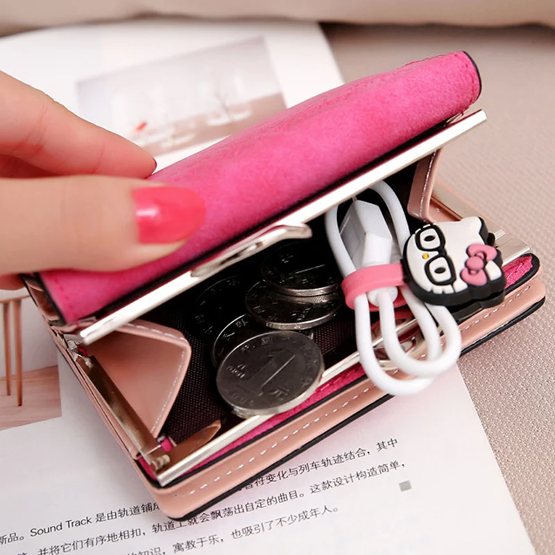 Женский кожаный клатч Carteira Umbrella с эффектом потертости, тройной складной кошелек, сумочка для денег, маленький кошелек, женский короткий кошелек, кредитные карты