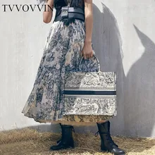 TVVOVVIN,, летняя мода, новая, с принтом, эластичная лента, Женская юбка, повседневная, длинная, секционная,, трендовая, с резинкой, V892