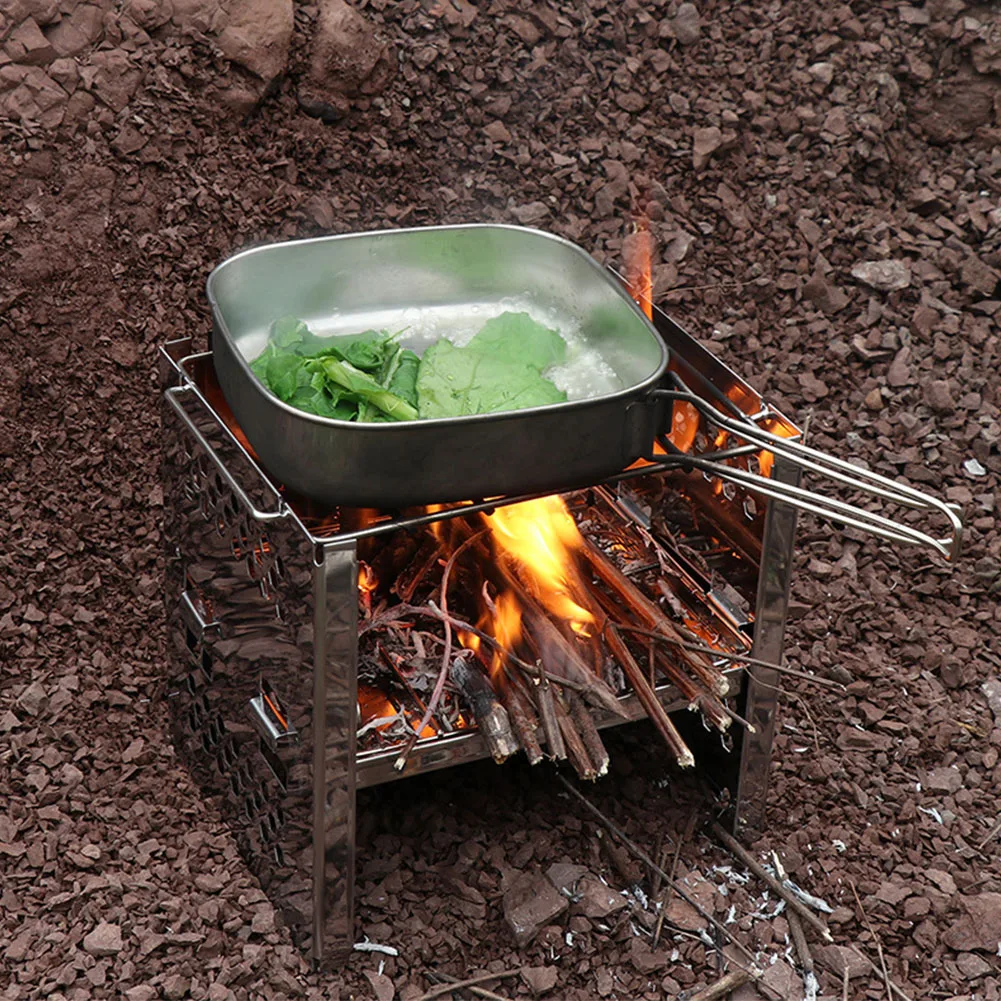 

6pcs/set Cup Camping Picnic Cookware Kit Pot Pan Hiking Dishes Steel Cook Utensils BBQ Backpacking Campfire Portable#730