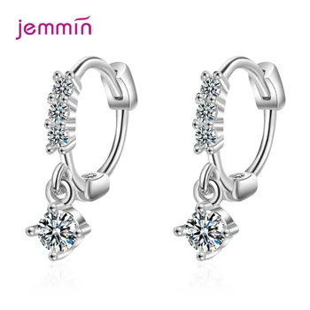 

Bling Zircon 925 Sterling Silver Ear Bijoux Women Korean Earrings Short Ear Drop Earrings Temperament Jewelry