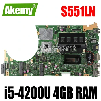 

S551LN Motherboard i5-4200U 4GB RAM For Asus S551LB S551L S551LA Laptop motherboard S551LN Mainboard S551LN Motherboard test OK