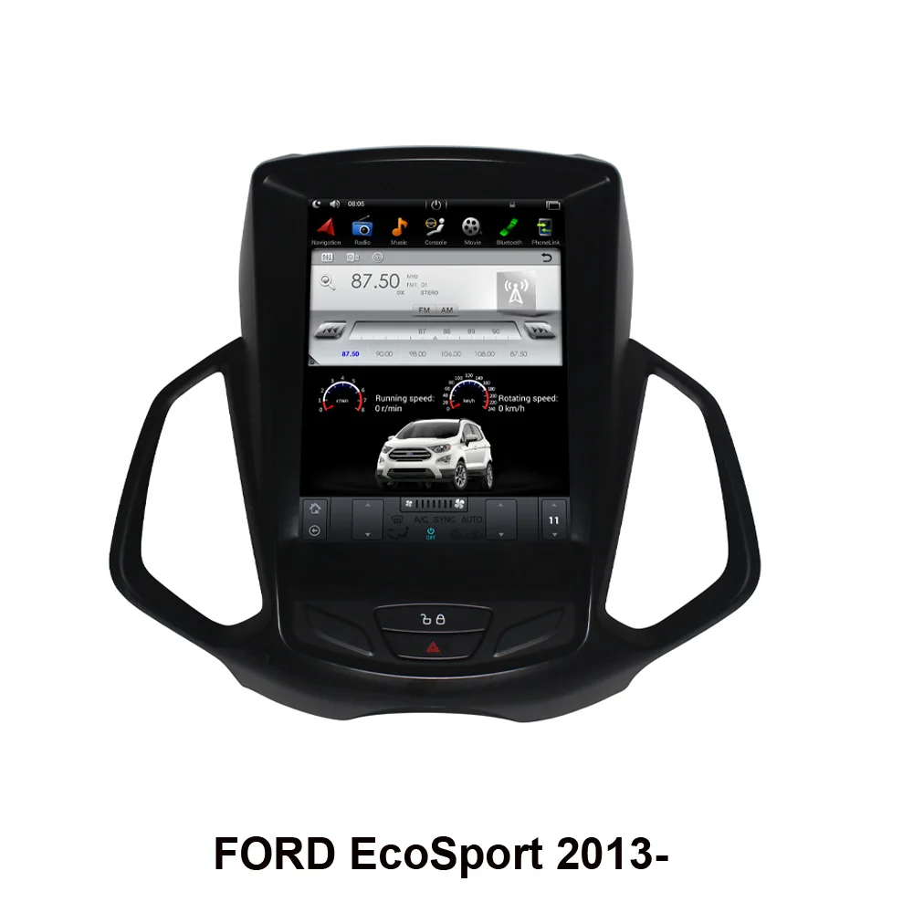 Вертикальный экран автомобильный GPS-навигатор Тесла стиль Android для FORD EcoSport