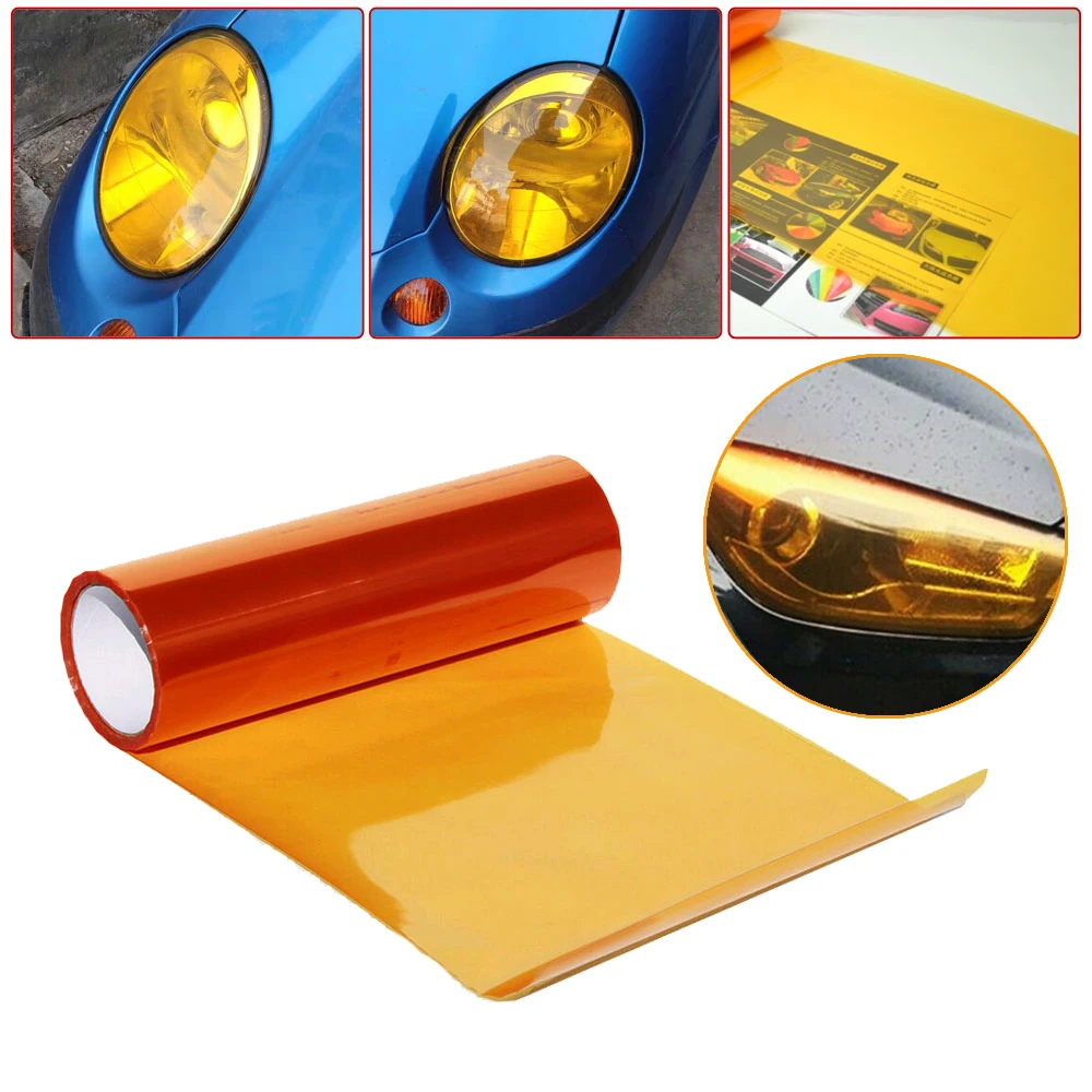 30x30cm Amber Orange light film Car Fog Light Headlight Taillight Tint Vinyl Film Sheet Sticker Auto Body Film Cover Car Styling