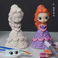 Дети DIY смолы живопись Принцесса динозавр керамика винил борьба не плохой кукла девушки развивающие игрушки фабрика
