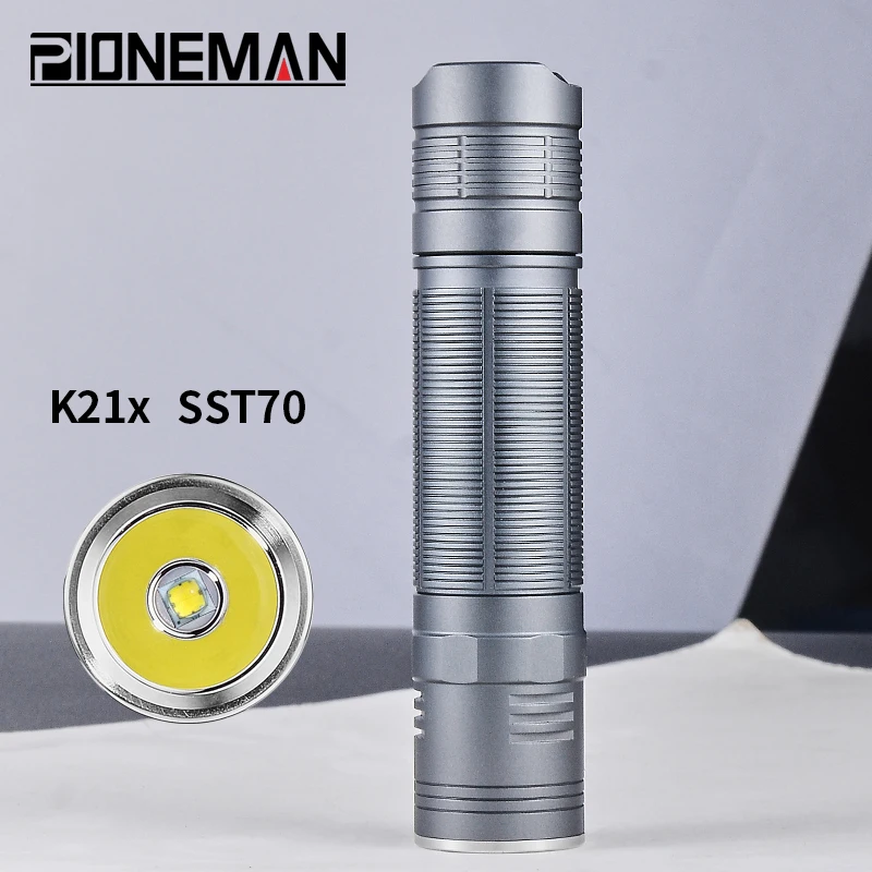 цена Мощный фонарик pioneman K21x 21700, Тактический фонарик SST70/SST40 для активного отдыха, езды, патрулирования