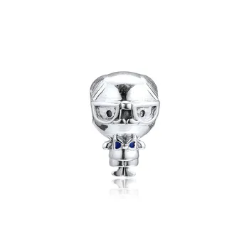 

Free Shipping Mr. Wise Charm Sterling Silver Jewelry For European Bracelets Woman DIY Beads For Jewelry Making