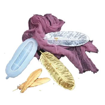 

Resin Silicone Mold Feather Tray Casting Molds For DIY Storage Box Epoxy UV Resin Crafts Resin Moulds Jewelry Making Tools