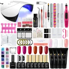 36W UV Lamp Nail Set For Manicure Kit Gel Varnish Set Nail Drill Machine Kit Nail File Tool Nail Extension Set