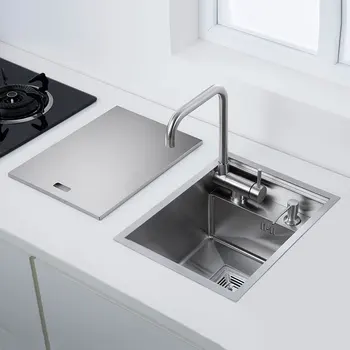 

Counter Small Basin Black Balcony Invisible Sink 304 Stainless Steel Hidden Kitchen Sink Undermount Single Slot Nakashima Bar