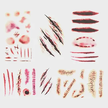 

5 pcs Halloween Strange and Lifelike Scar Sticking Scar Wounds Special effect Scar Cosmetic Sticking Waterproof and True Tattoo Sticking