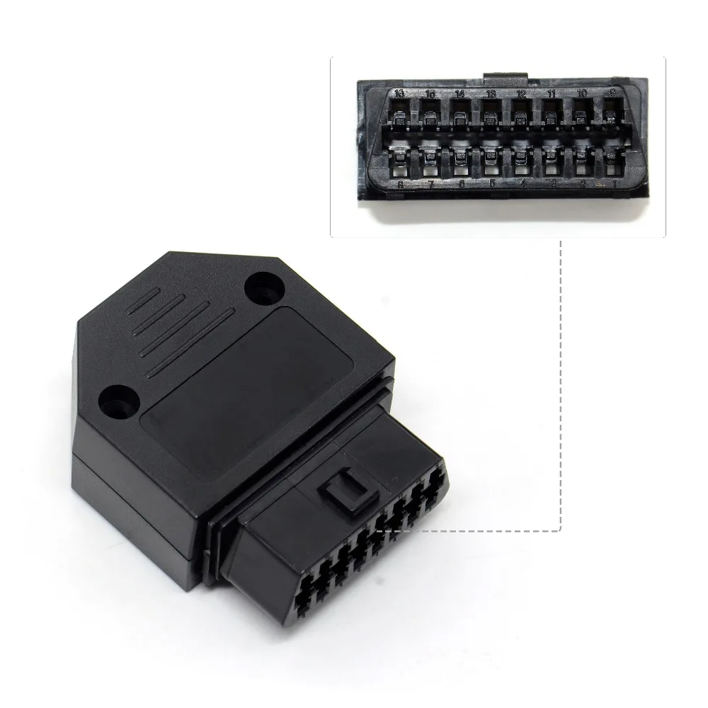 OBD2 Universal Connector obd2 16pin Adaptor eobd2 obdii Female Connector plug with screws J1962 OBD2 16Pin Male Plug Connector small car inspection equipment