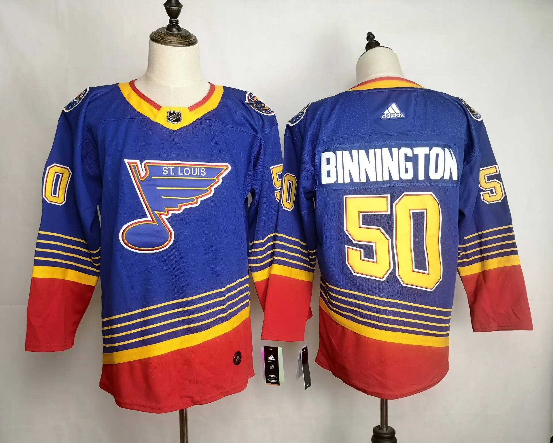 Сшитые свитера «Св. Луи»#91 «Vladimir Tarasenko»#50 Binnington#90 Ryan o' reilly#27 Alex pietrangero#10 Schenn - Цвет: Синий