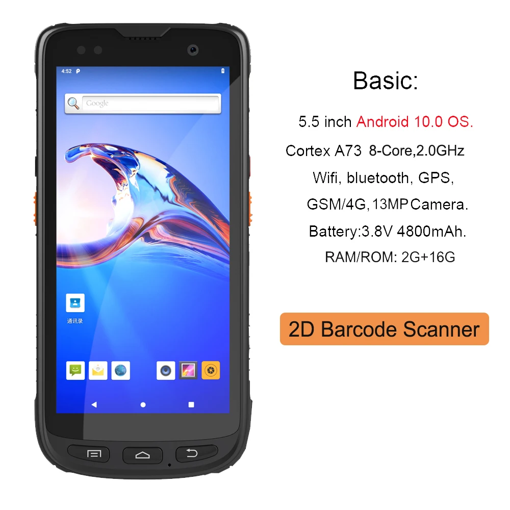 receipt scanner Android 10 4G 64G Handheld PDA Scanner 1D 2D Barcode Reader 4G WiFi Bluetooth GPS Rugged Inventory Manager datalogic scanner Scanners