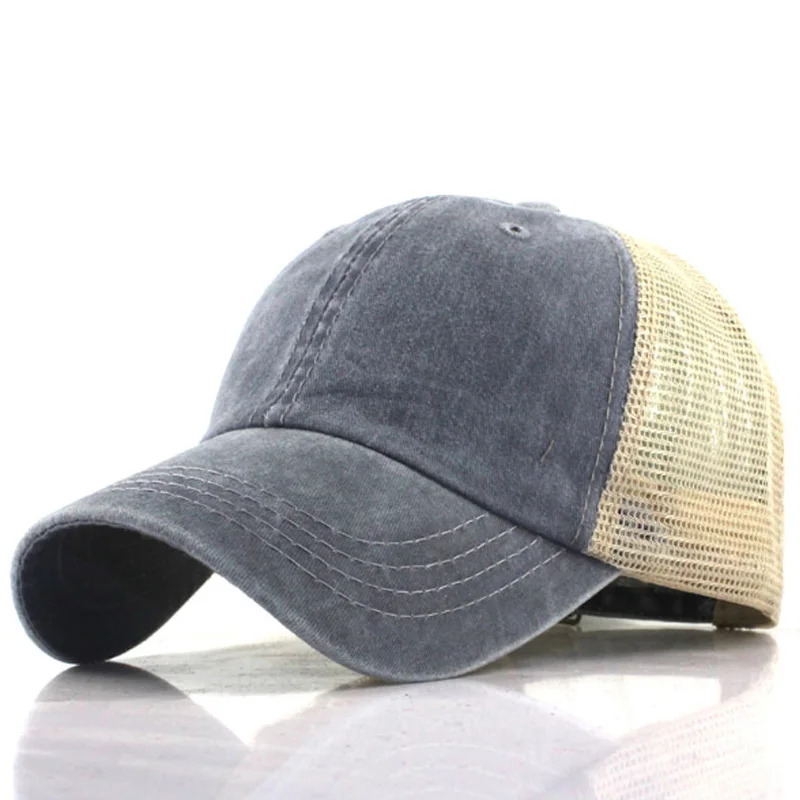 Летняя сетчатая бейсболка кепки бейсболка для мужчин и женщин шляпы хип хоп Твердые повседневные кепки s Bone DAD кепки регулируемые gorras hombre - Цвет: 06