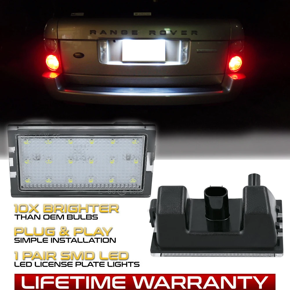 

2Pcs Car LED License Number Plate Light Lamp For Land Rover Discovery Series 3 LR3 4 LR4 Freelander 2 LR2 Range Rover Sport Car