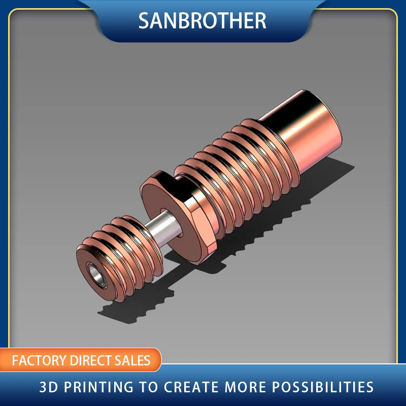 V6-Zone Heat Break Copper & Aerospace Materials 3D Printer Nozzle Throat For 1.75mm E3D V6 HOTEND Heater Block r trianglelab highall metal v6 hotend j head hotend heatsink heater block heat break v6 nozzle for ed hotend for pt100