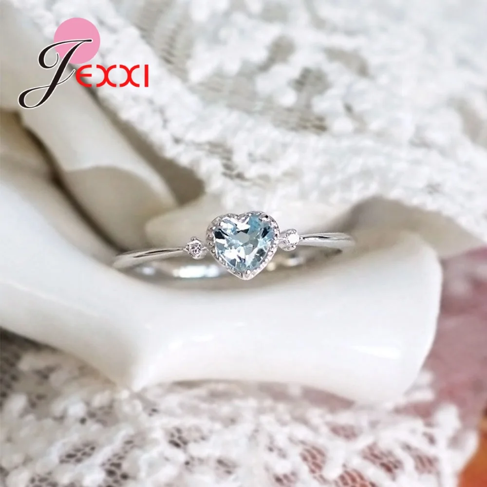 Модные 925 пробы серебряные блестящие хрустальные свадебные кольца в форме сердца женские циркониевые обручальные кольца Гламурные ювелирные изделия