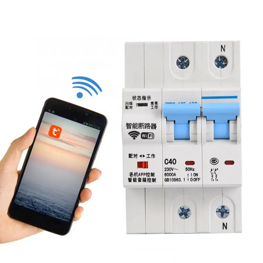 2P WiFi смарт-выключатель смартфон приложение дистанционное управление автоматический переключатель защита от перегрузки короткого замыкания для умного дома