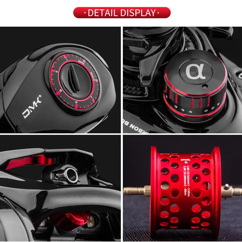 Cena 6.5 9.1 współczynnik prędkości ALPHA SL kołowrotek przynęty odlewania Ultralight Carbon Fiber Baitcast podwójny hamulec niskoprofilowy kołowrotek