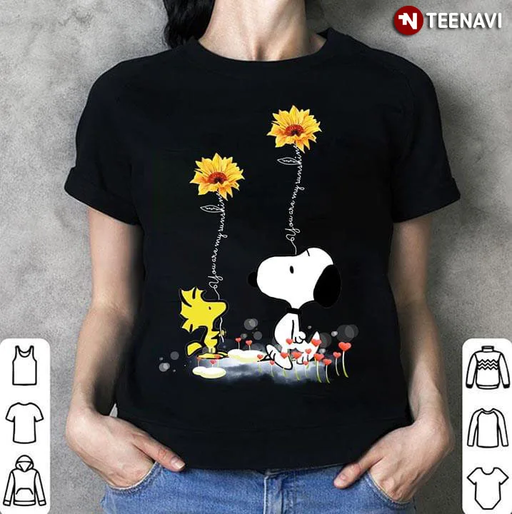 Футболка Peanuts Snoopy And woodсток Sunflower You Are My Sunshine | Мужская одежда