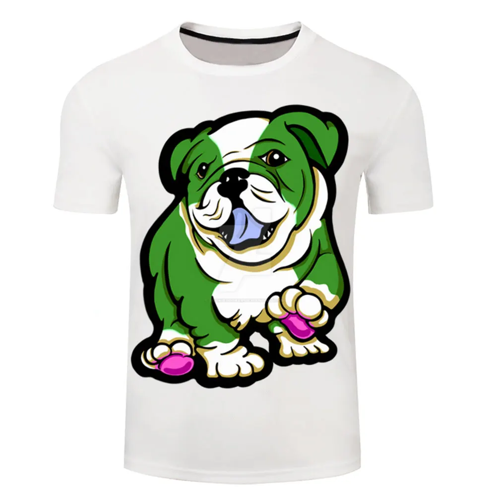 

New 2021 3D Print Green Pug Fashion Kids Boy Girl Unisex T Shirt Summer Casual Men Women Children Cartoon Dog T-Shirt Tops Tees