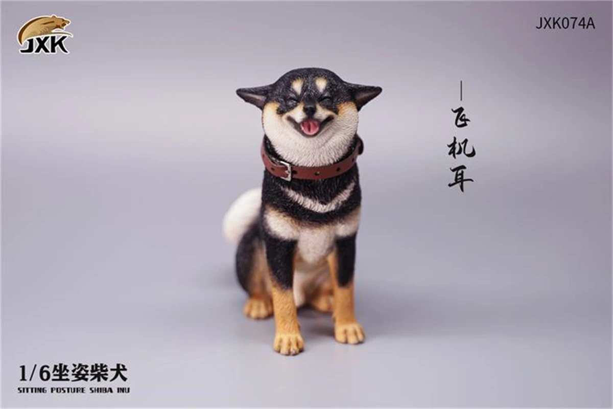 JXK 1/6 Sitting Smile Shiba Inu Model Figure Pet Animal Toy Adult