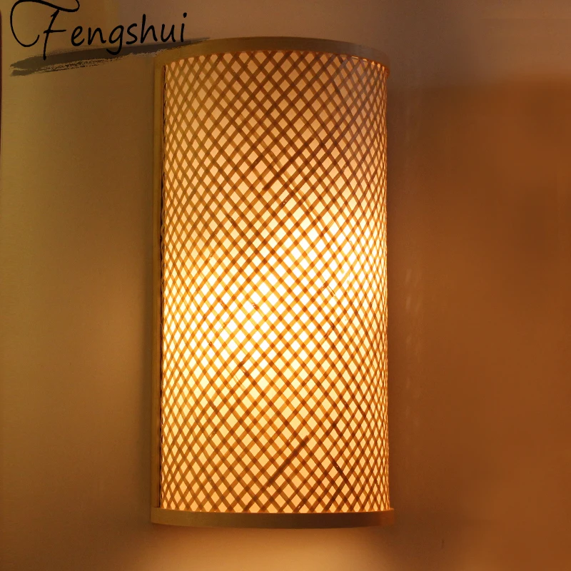 

Chinese Classical Bamboo Garden Wall Lamps Bathroom Light Living Room Bedroom Aisle Led Deco Mirror Light Wall Sconce Lamp