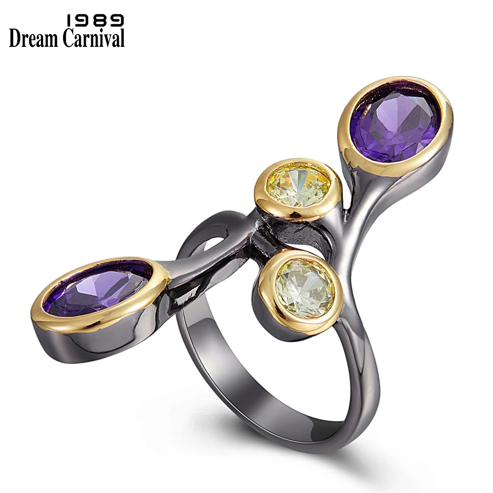 

DreamCarnival1989 Creative-Ring for Women Multi-Colors Zircon Delicate Feminine Jewelry Long Ring Dating Party Must Have WA11793