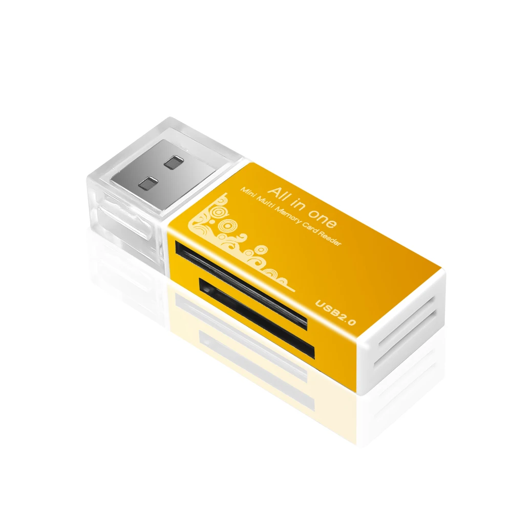 Orange Kebidu все в 1 считыватель карт памяти USB 2,0 Multi SD/SDHC MMC/RS MMC TF/MicroSD MS/ms PRO/MS Duo M2 кардридер оптом TF - Цвет: Orange