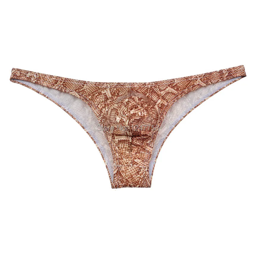 

Men's Underwear Pouch Briefs Sexy Underwear Men Mini Trunk Pants Snakeskin Patter Bikini Briefs Men Gay Underwear Mens Bikini