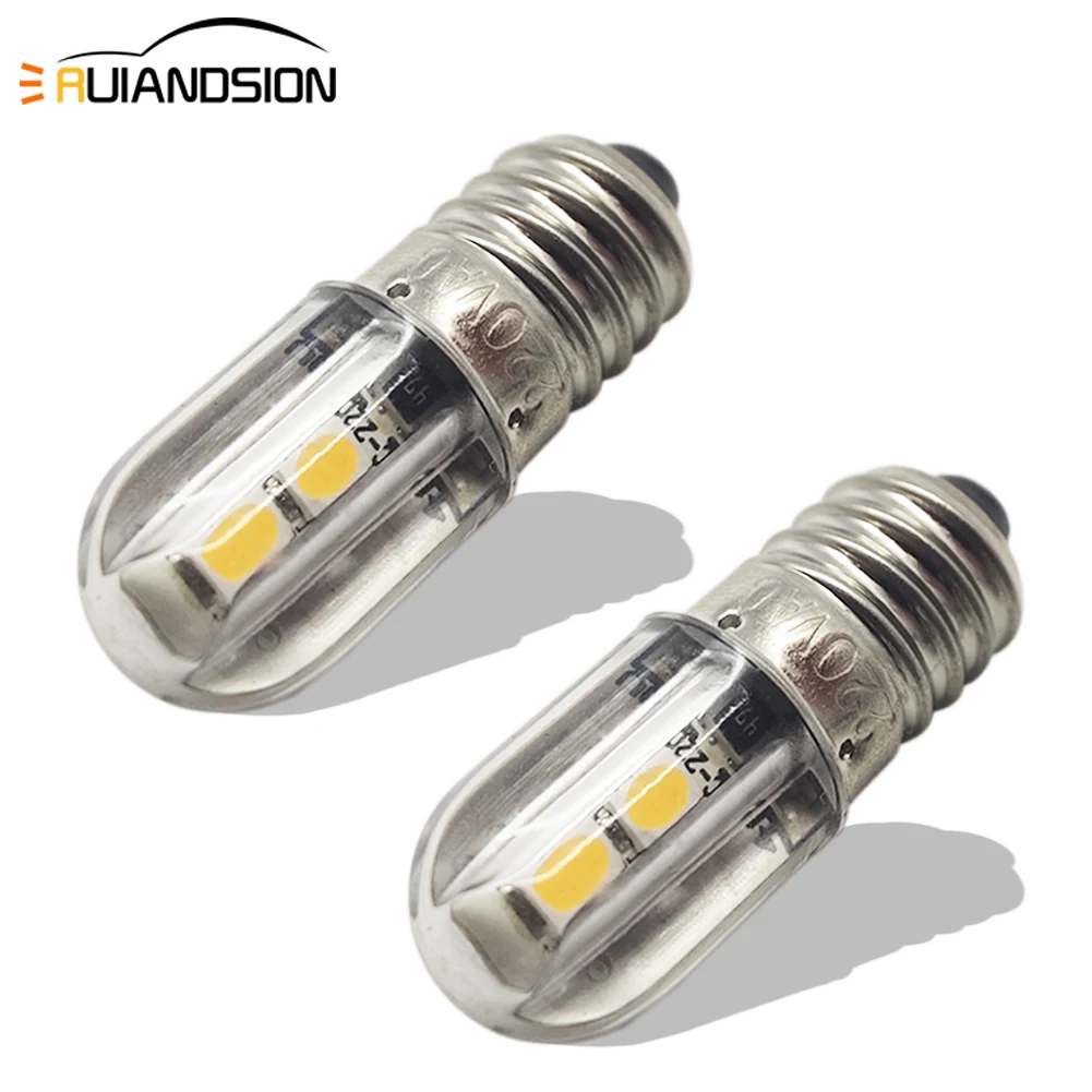 

RUIANDSION 2 Pcs E10 4LEDS 3030SMD AC 220V 230V Warm White 3000K Yellow Decorative Lights Waterproof Replace Led Bulb