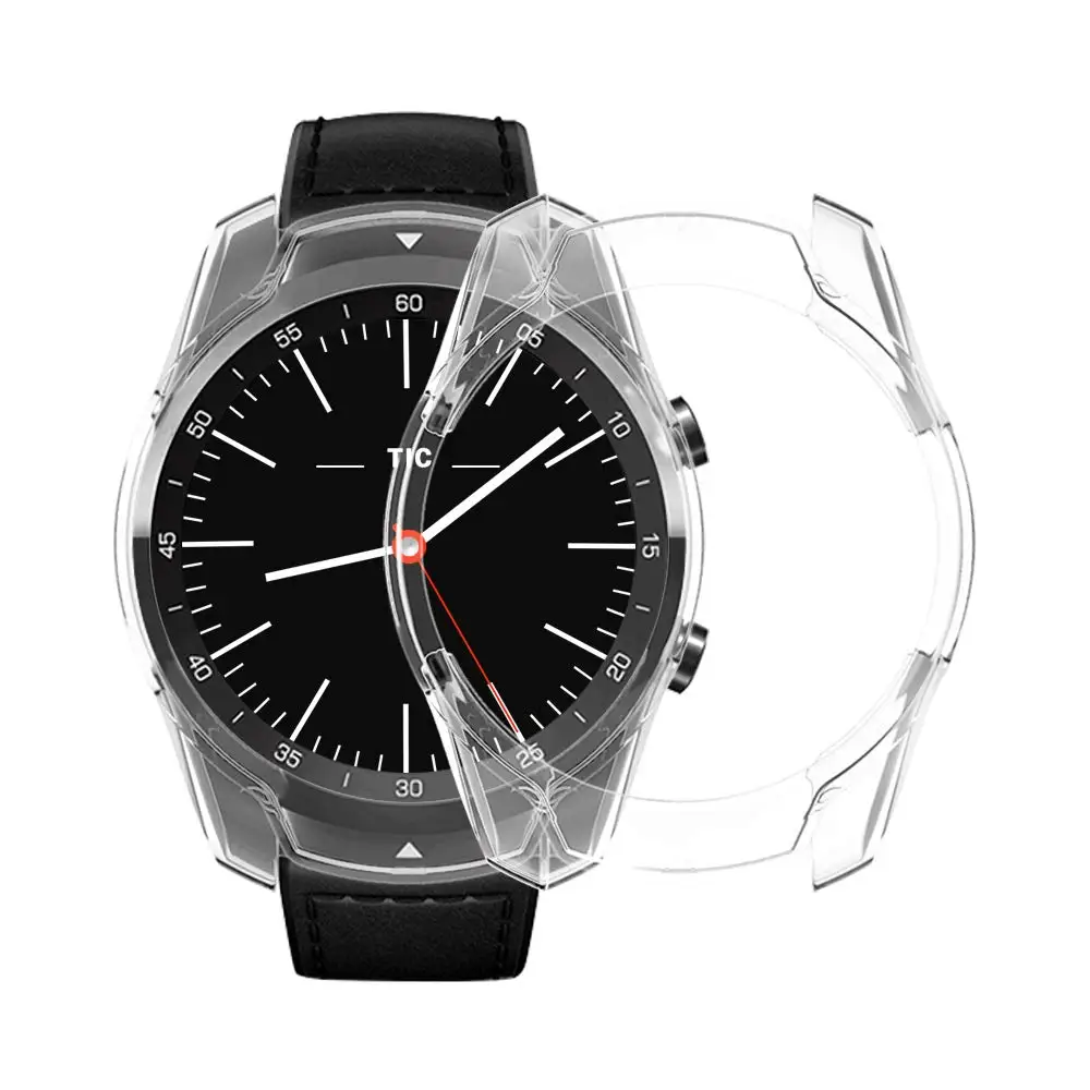 Transparent Ультратонкий чехол из ТПУ для Ticwatch Pro Smart Watch, защитный чехол, Мягкий бампер для Tic Watch Pro Frame Shell, аксессуары для ношения - Цвет: Transparent
