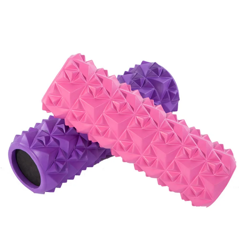 Solid Yoga Column EVA Diamond Pattern Foam Axis Floating Point Muscle Relaxation Roller Mace  Yoga Massage Stick  foam roller