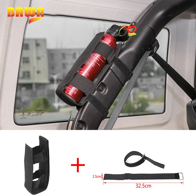 

BAWA Multifunctional Nylon Straps Adjustable Extinguisher Holder for Jeep Wrangler JK JL TJ 1997+ Car Interior Parts