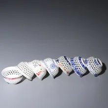 Полые изысканные тонкие шины голубой и белый фарфор маленькая чайная чашка соты керамическая кунг-фу черный чай Jin Jun Mei чайная посуда