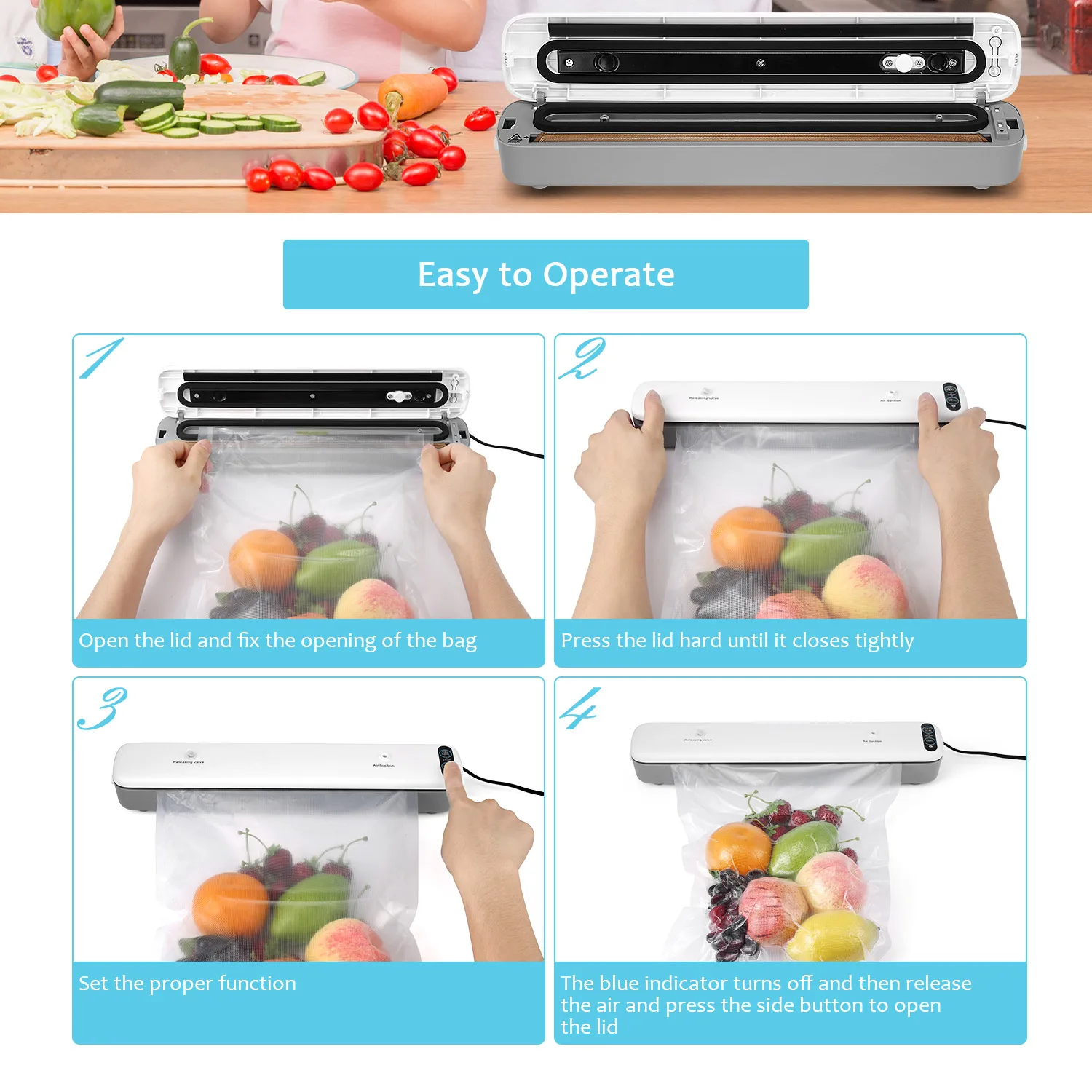 

Automatic Electric Sealing Machine Vacuum Package Domestic Kitchen Tool