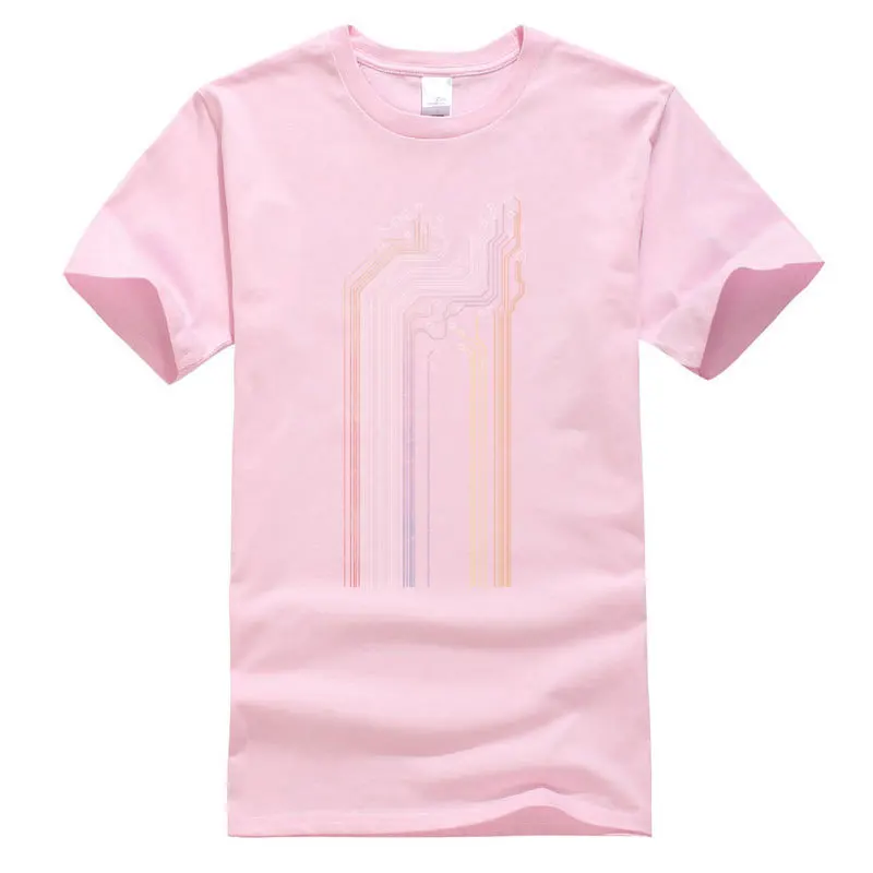 Electronic_panel_312 Cotton Youth Short Sleeve Tops & Tees Summer Labor Day T Shirts Hip hop Clothing Shirt High Quality O-Neck Electronic_panel_312 pink