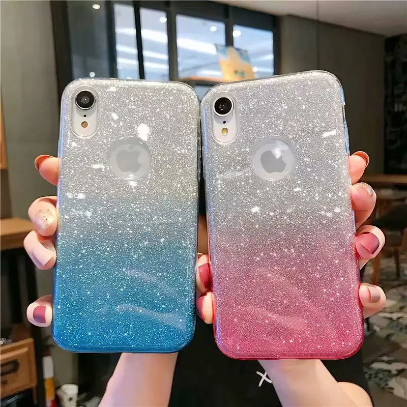 Роскошный цветной блестящий чехол для телефона iPhone 11 Pro XR X XS Max 8 Plus 7 6 6S TPU Защитный