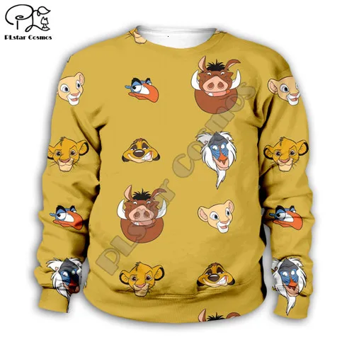 Семейные Simba толстовки с капюшоном с изображением короля льва детские толстовки на молнии с 3D-принтом nala Pumbaa пуловер для мальчиков и девочек HAKUNA MATATA - Цвет: Kids sweatshirts