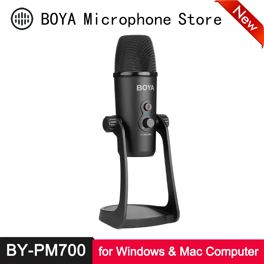 BOYA BY PM700 USB конденсаторный микрофон с тройной капсулой для Windows Mac компьютера