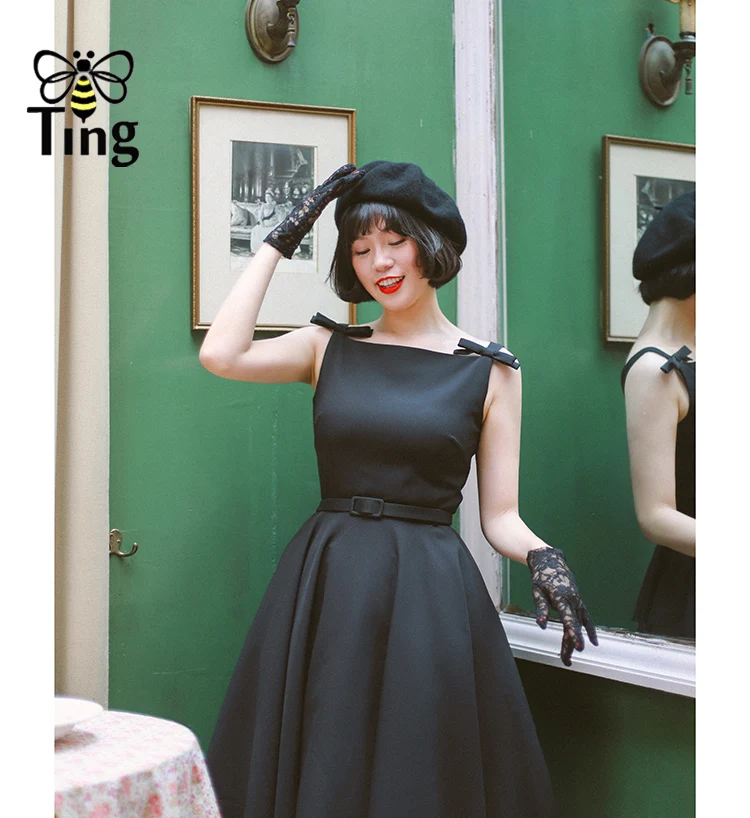 Винтажное платье Tingfly в стиле 50 х годов Mrs Maisel Herburn классический стиль черное