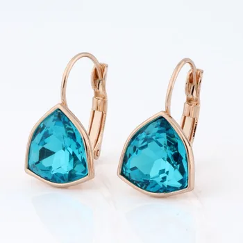 

2020 trend Crystals Earrings 585 Rose Gold Color Plated Earrings Charm Women's earrings Valentines' Day Jewelry Gift