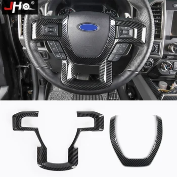 

JHO ABS Carbon Fiber Grain Steering Wheel Speaker Frame Cover Trim For 2017-2019 Ford F150 Raptor Limited LTD XLT Lariat