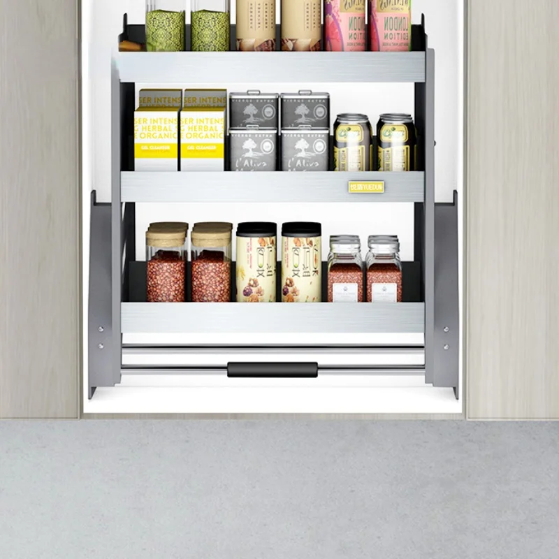 

Armario de pared de три capas, cesta de elevar, mueble de cocina de стальные нержавеющие, almacenamiento, cesta de приправ