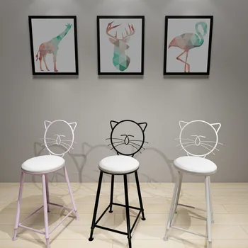 

Leisure Living Room Chair Manicure Makeup Backrest Chair Stool Retro Iron Dining Chair Cafe Tea Shop Chair