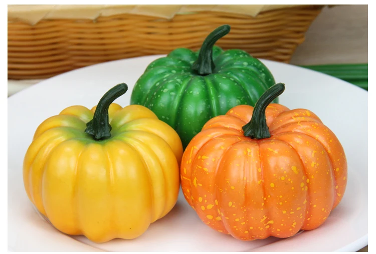 Halloween Pumpkin Decoration Simulation Pumpkin With Yellow High Imitation Foam Fake Green Pumpkin Model QW175 (6)
