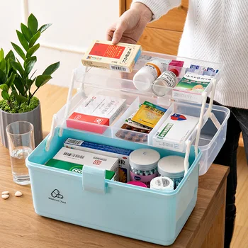 

PP Material Medicine Box Household Multi-layer Large-capacity Three-layer Medicine Box Family Medicine Storage Box