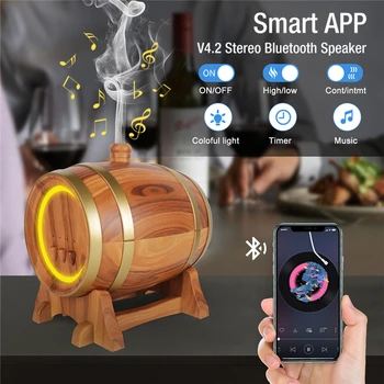 

Phone Control 350ml Ultrasonic Air Humidifier Bluetooth Music Aroma Diffuser Cool Mist Essential Oil Diffuser + Timing Function
