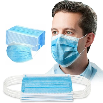 

20PCS/50PC/100Pcs 3-layer Non-Woven Disposable Masks Mascarillas Dust Mouth Face Mask Protection Soft Protective Anti-Dust Masks