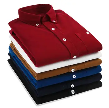 

Autumn Men's Long Sleeve Shirt Youth Slim Multicolor Shirt Casual Korean Men's Solid Color KS1201-14